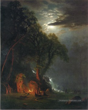 Albert Bierstadt œuvres - Feu de camp Yosemite Albert Bierstadt